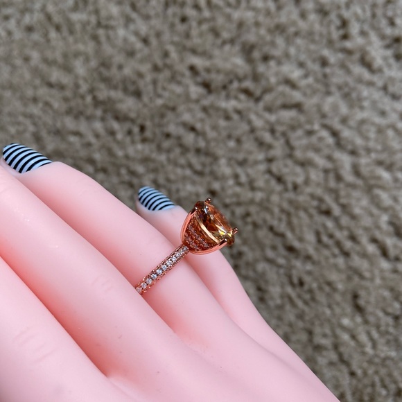 Bang rose gold bling carat engagement wedding ring - Picture 3 of 4